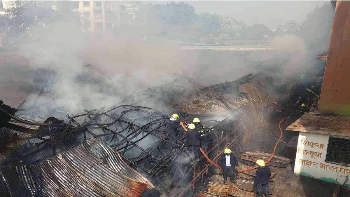 Fire broke out timber market