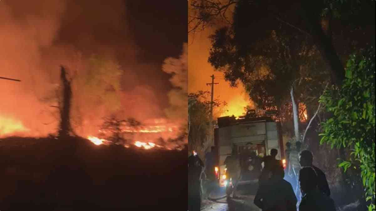 fire kubanoor  Huge Fire Broke Out At Waste Plant  കാസർകോട് കുബണൂരിൽ തീപിടുത്തം  മാലിന്യ സംസ്‌കരണ പ്ലാന്‍റ്