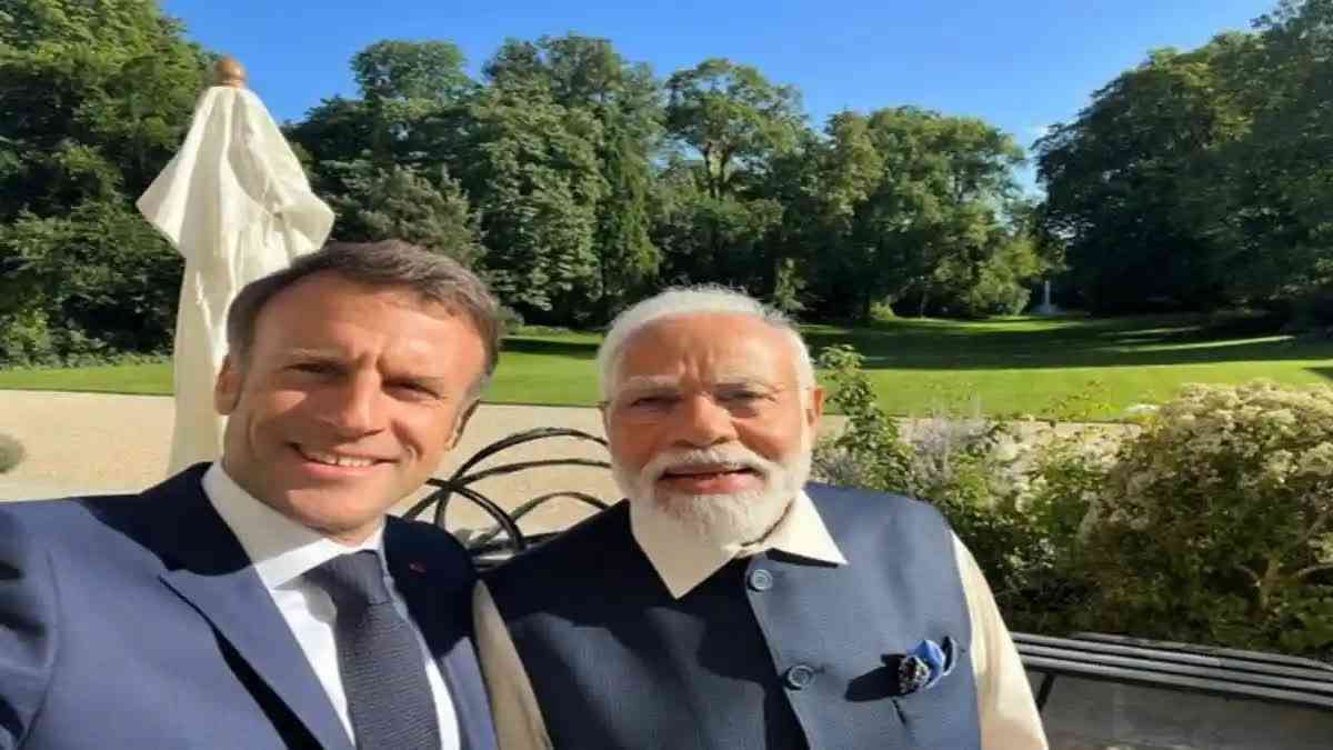 French president Emmanuel Macron and Prime Minister Narendra Modi