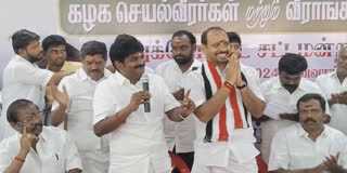 C Vijayabaskar campaigning for Lok Sabha Election AIADMK MP Candidate Karuppaiah