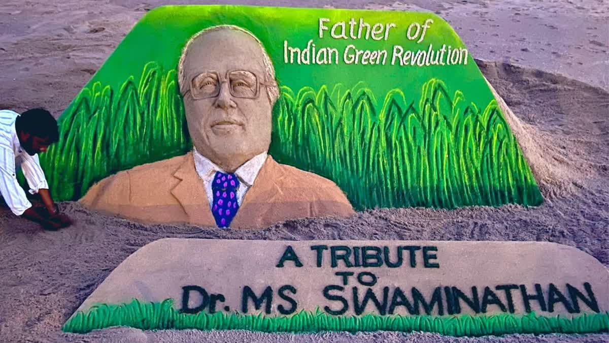 Tributes To Dr. Swaminathan On Sand