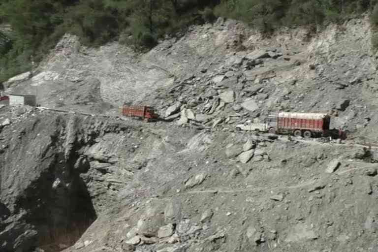 Road widening and improvement work in chamba