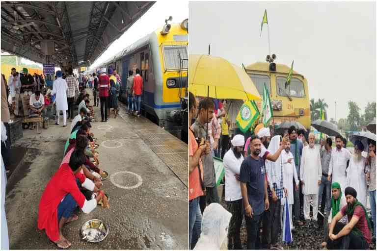 farmers stopped train in kashipur