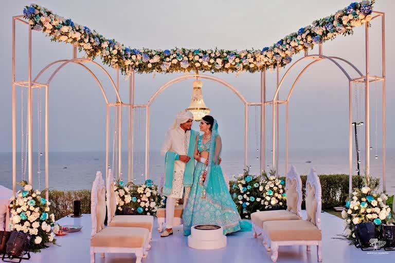 Rahul Chahar marriage  Cricketer Rahul Chahar  Rahul Chahar girlfriend Ishani  Rahul-Ishani Marriage  क्रिकेटर राहुल चाहर  राहुल चाहर की गर्लफ्रेंड ईशानी  राहुल चाहर की शादी  राहुल चाहर की शादी के फोटो