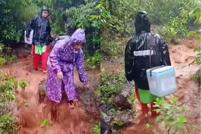 torrential rains Vaccination by health workers
