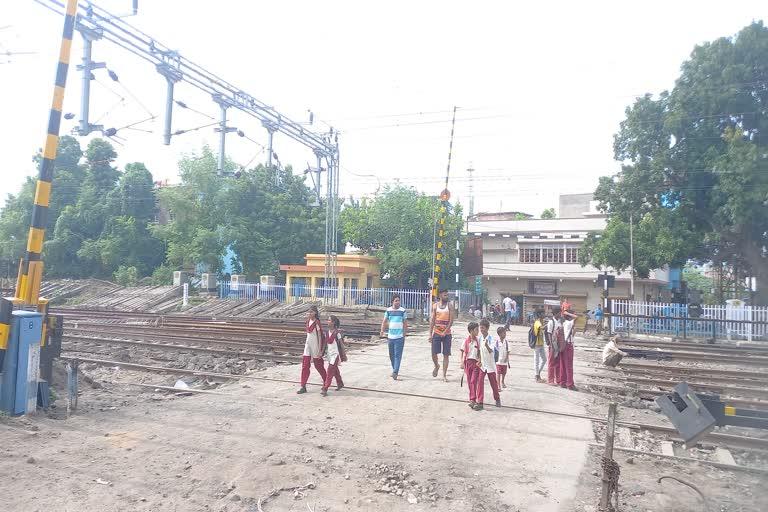 western gate opened after non interlocking work at Sahibganj railway station
