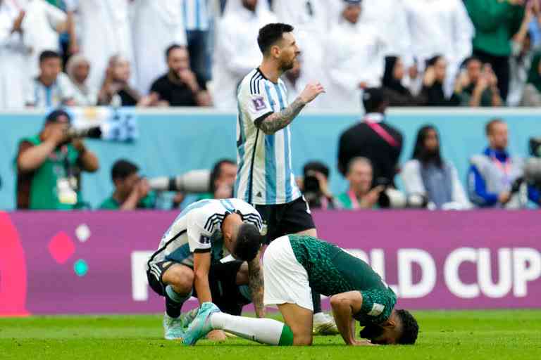Saudi Arabia is a team that had only ever won three World Cup matches in its history prior to Tuesday's game. Argentina, which won the World Cup in 1978 and 1986, is — or was — one of the favorites this year.