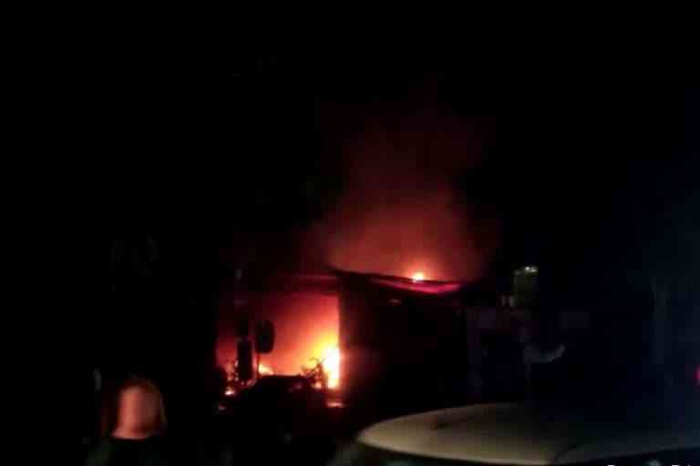 Fire broke out in Electric Bike Showroom in Udaipur